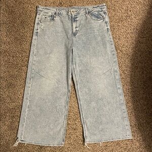 American Eagle distressed super high rise baggy wide leg Jean - size 20 short